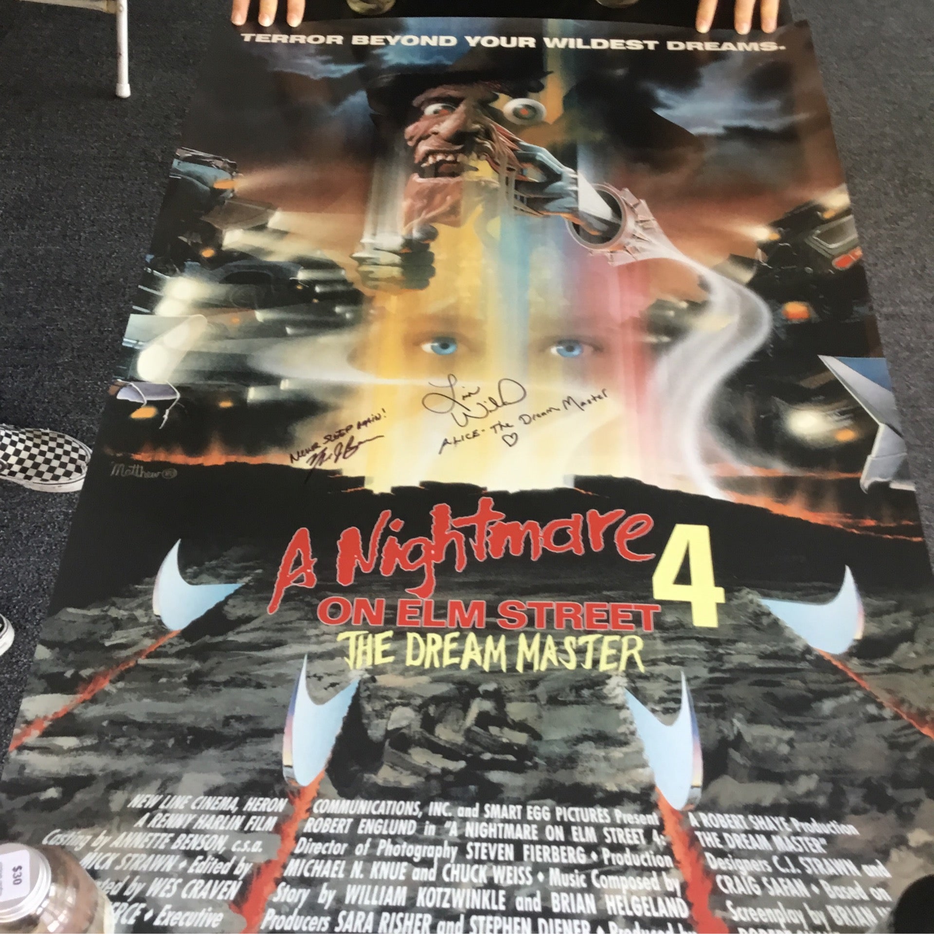 A Nightmare on Elm Street 4 Original First Edition Signed Poster